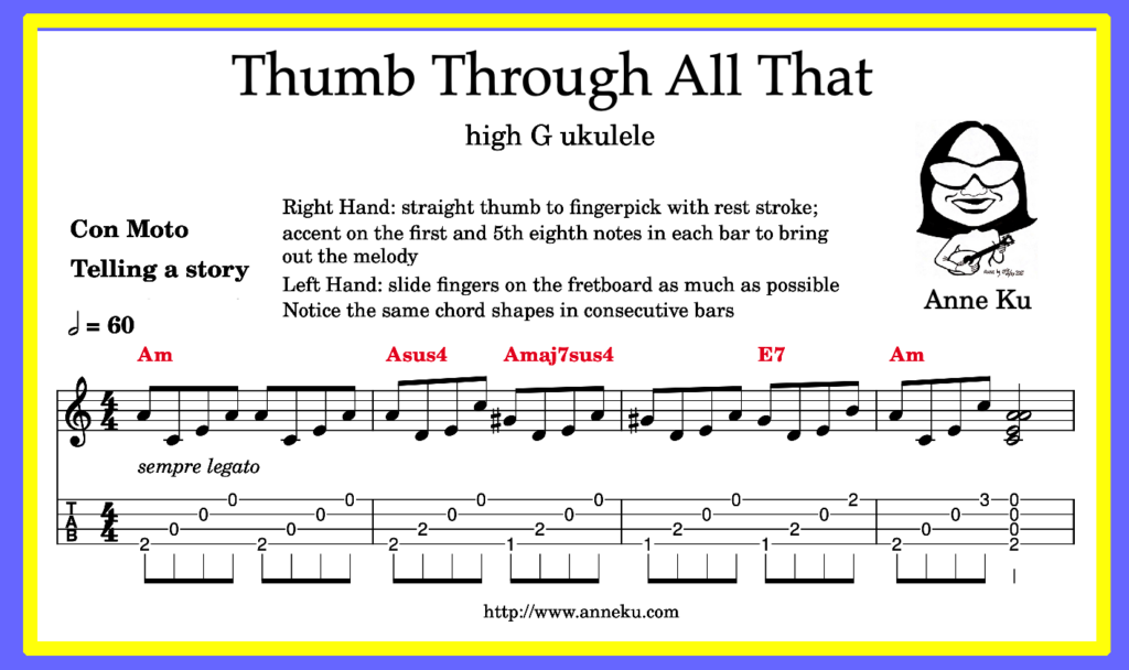 Thumb Through All That for high G ukulele –Anne Ku